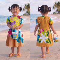 Hand Painted Rayon Kids Dress